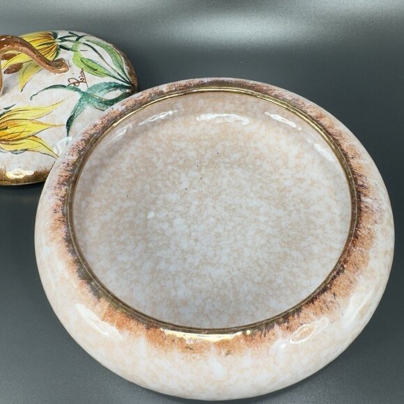 Vintage Italian Pottery Covered Dish Container Jar Box With Lid Venetian Italian - Picture 9 of 15